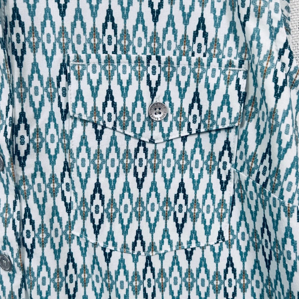 Eddie Bauer Midi Shirt Dress S Teal Geometric Tribal Sleeveless Athletic Outdoor - Picture 5 of 11